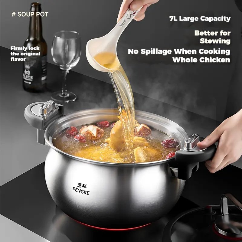 PENGKE Universal Stainless Steel Pressure Cooker - Suitable for All Hobs - Image 3