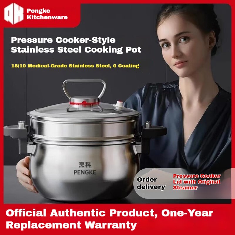 PENGKE Universal Stainless Steel Pressure Cooker - Suitable for All Hobs - Image 2