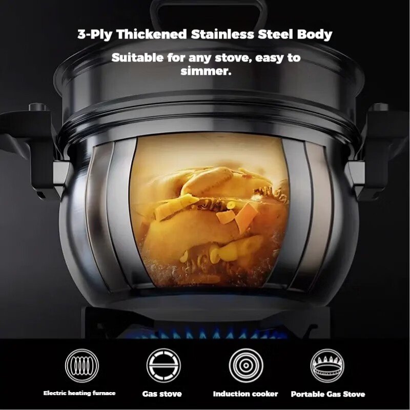 PENGKE Universal Stainless Steel Pressure Cooker - Suitable for All Hobs - Image 4