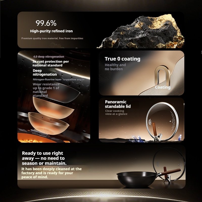 Zhongkang 4th Generation Refined Iron Wok - Image 2