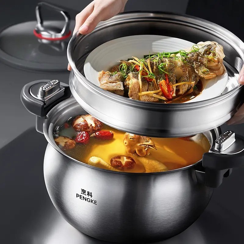 PENGKE Universal Stainless Steel Pressure Cooker - Suitable for All Hobs - Image 6